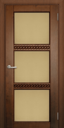 Дверь из массива Браво Коса Клён Стекло Сатинат бронза - фото 1